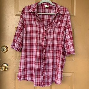 Sonoma Plus Size Plaid Top